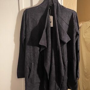 Barefoot Dreams Charcoal Open Front Cardigan